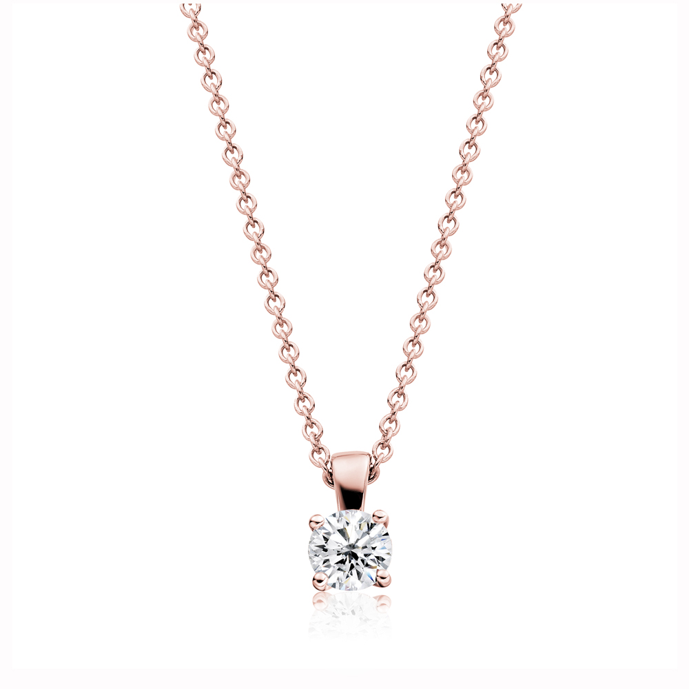 Girocollo punto luce modello griffe in oro rosa 18kt, diamante  ct 0.80 GIA