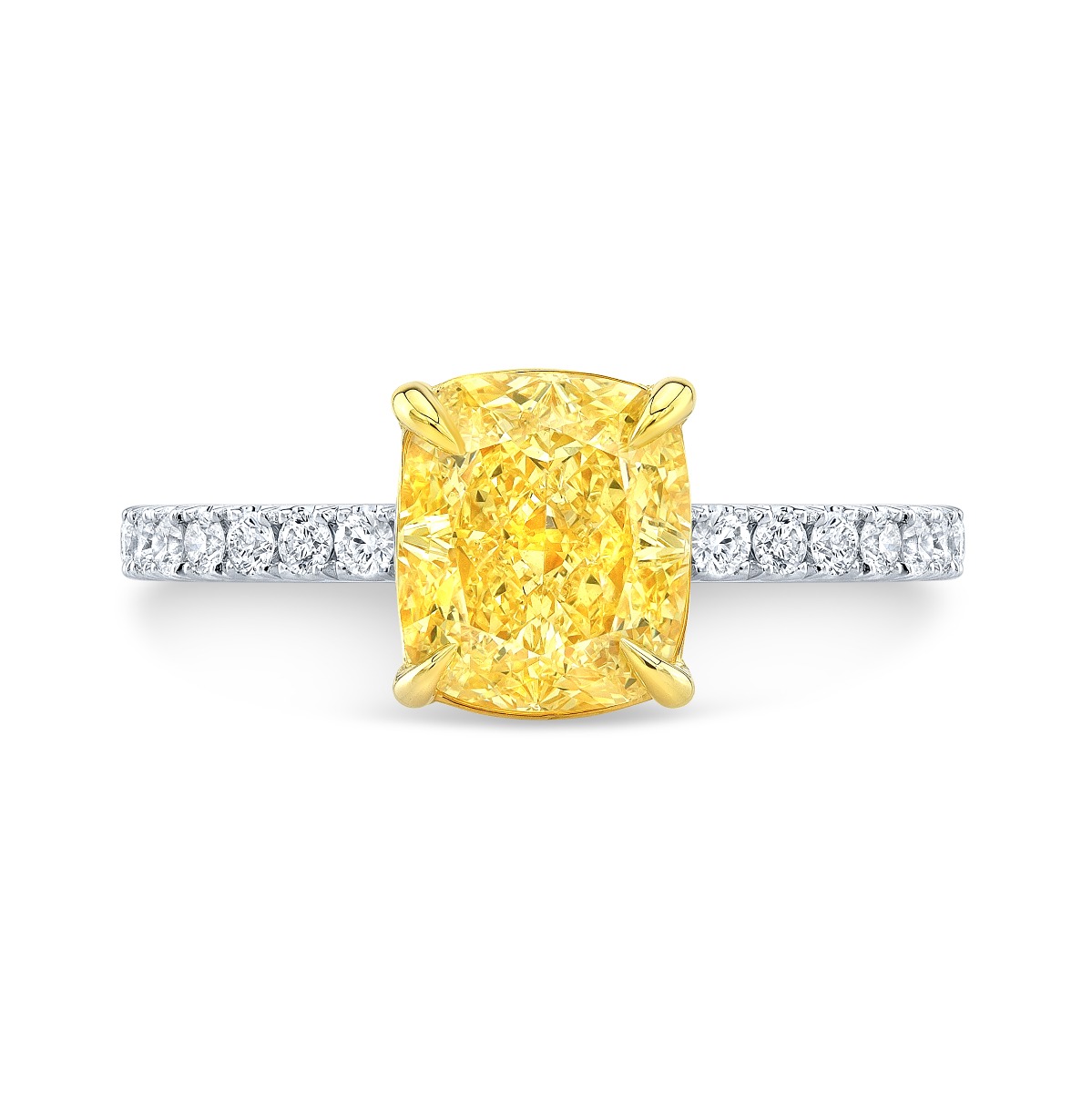 Wedding Luxury Collection - Anello di fidanzamento FANCY centro 2.13 ct in oro 18 carati -certificato GIA -VIVID