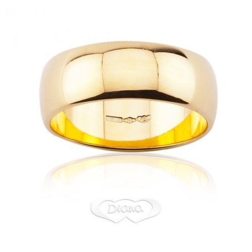 FEDE NUZIALE DIANA MANTOVANA ORO GIALLO 7 MM MIS 14