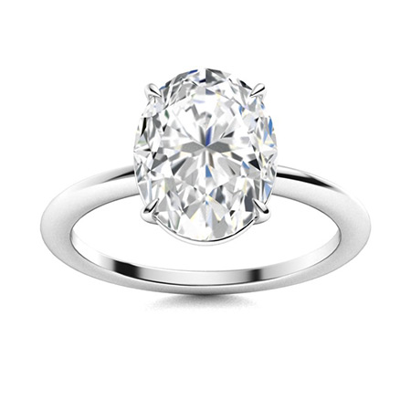 Anello Solitario diamond natural Oval Cut