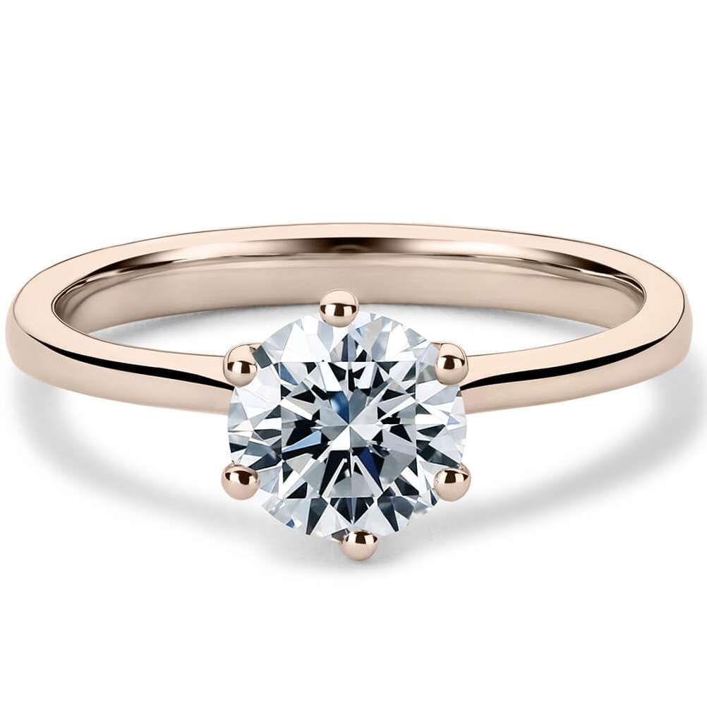 Solitario “Valenza Po” – Diamante Naturale Taglio Rotondo e Montatura in Oro Rosa 18 kt