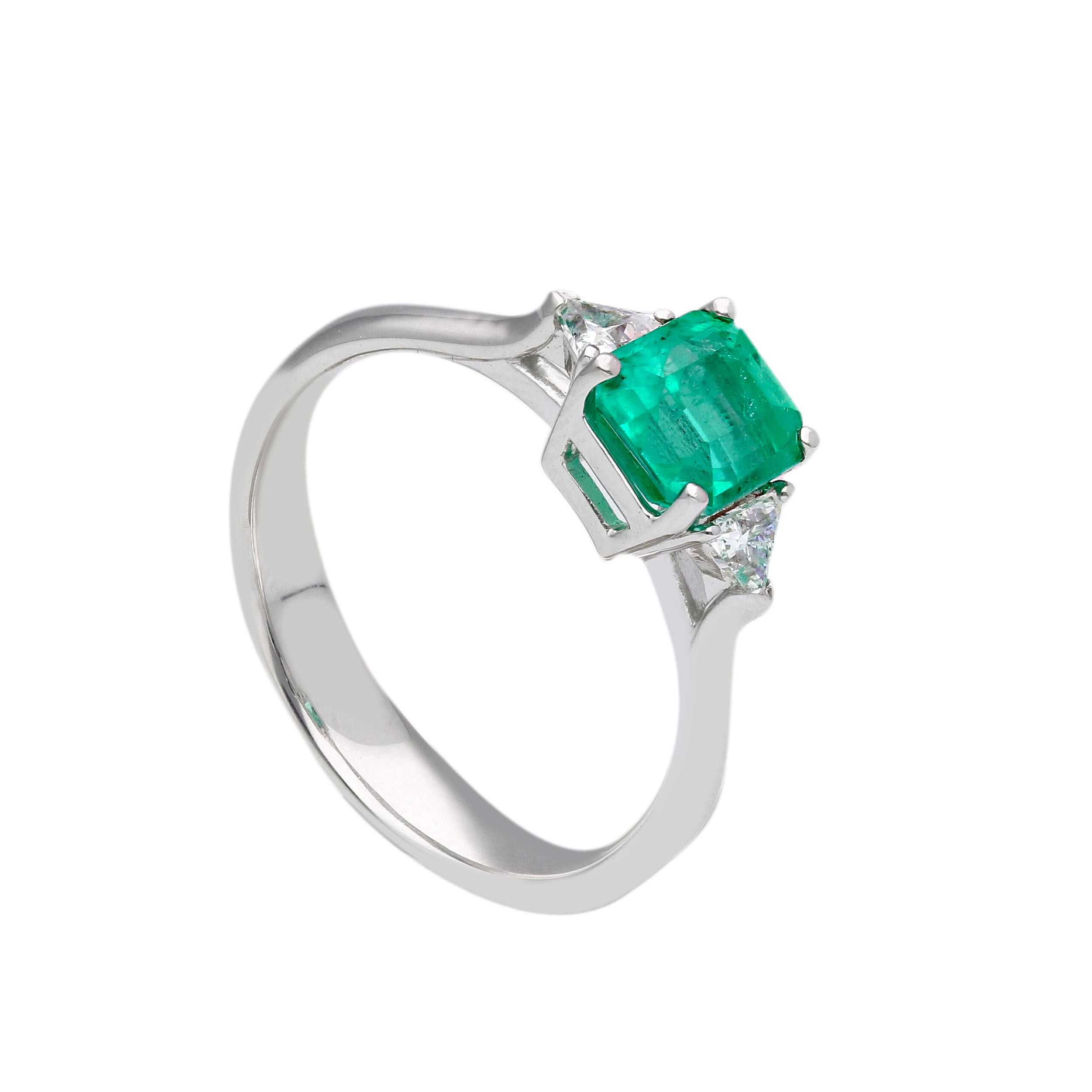 Anello smeraldo naturale Afghanistan certificato con diamanti