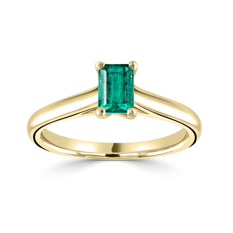 Anello smeraldo naturale Colombia certificato oro giallo