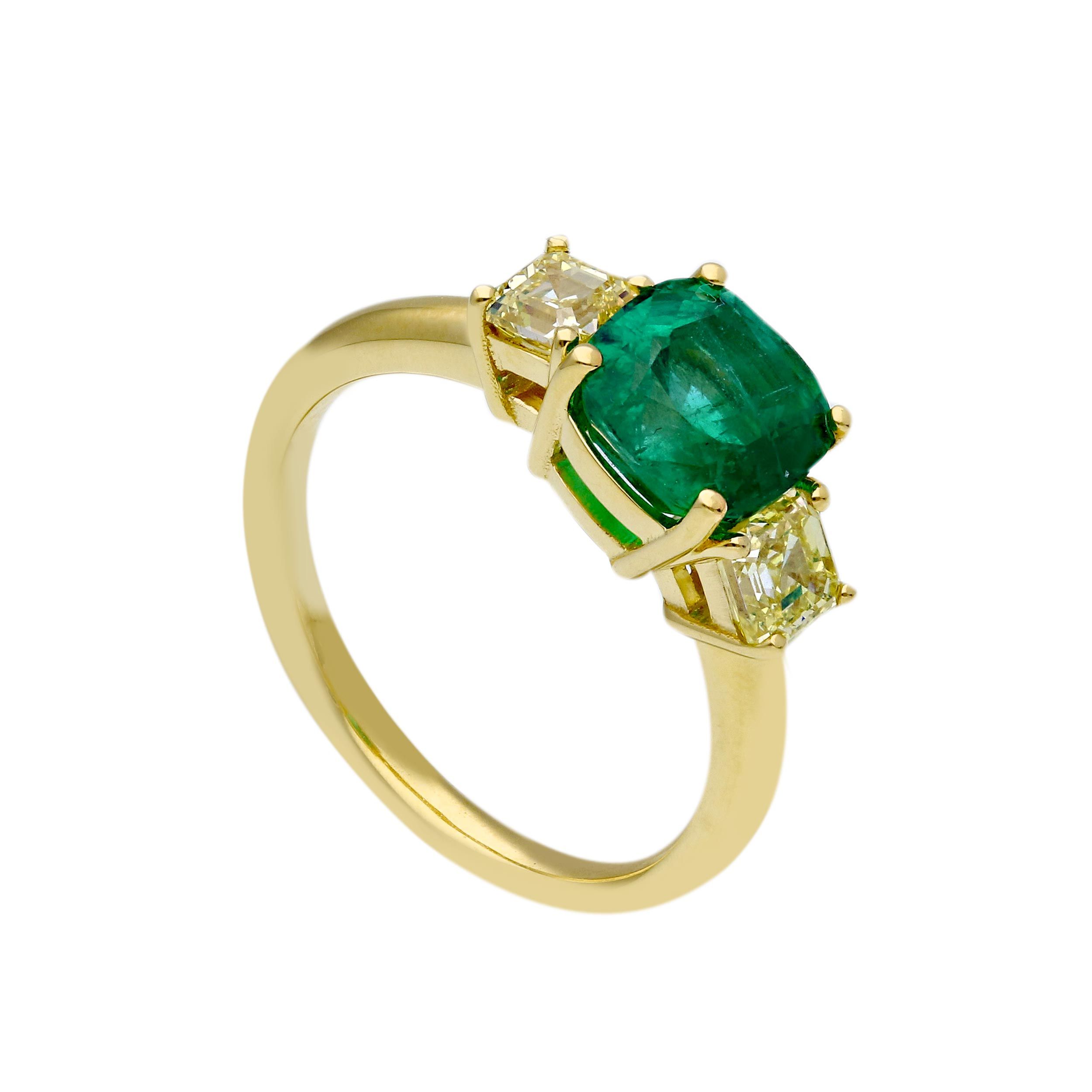 Anello smeraldo naturale certificato con diamanti