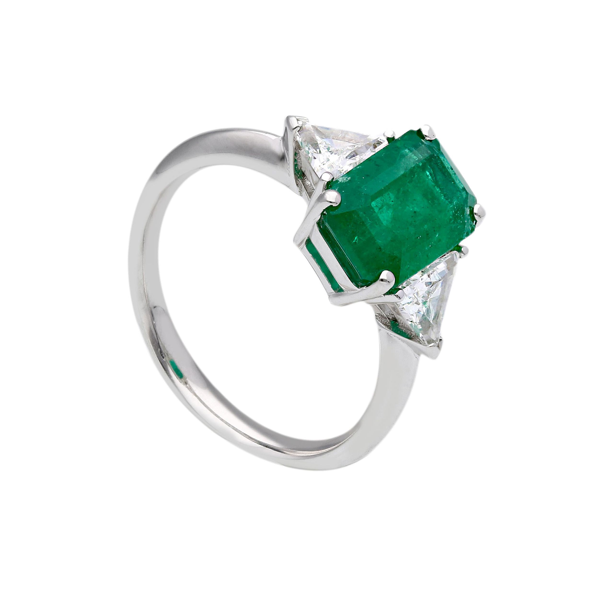 Anello smeraldo naturale certificato con diamanti