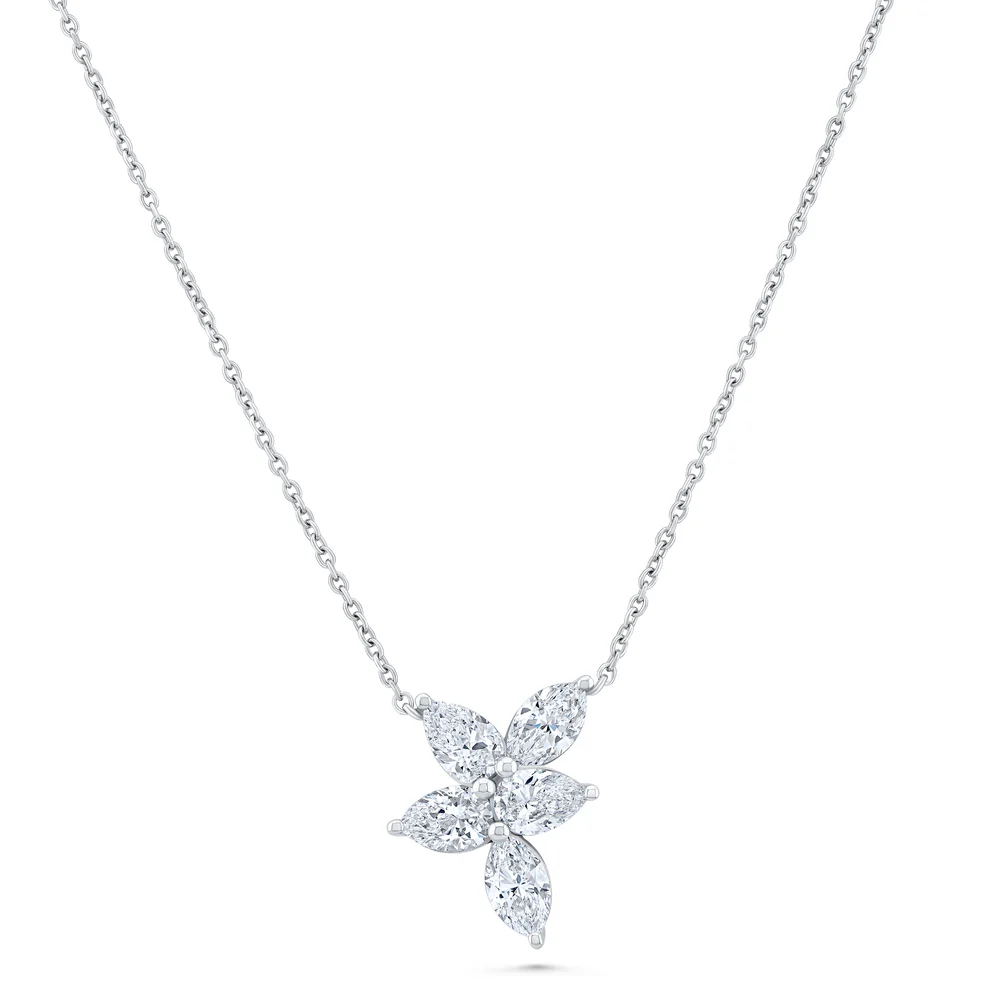 Girocollo pendente con diamanti taglio fantasia colore F