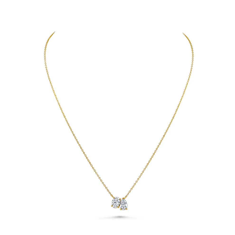 Girocollo punto luce modello double in oro giallo 18kt, diamante ct 2.40 GIA , taglio fantasia