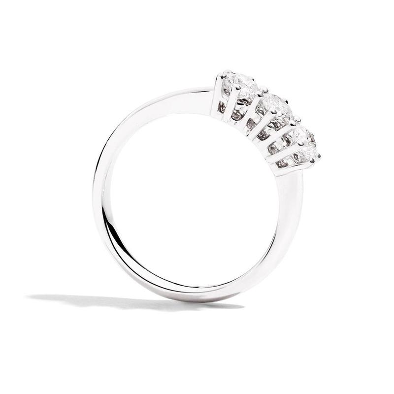 Anello Trilogy con Diamanti in Oro Bianco Sofia Recarlo R32TY412050 D Arrigo Diamanti Roma