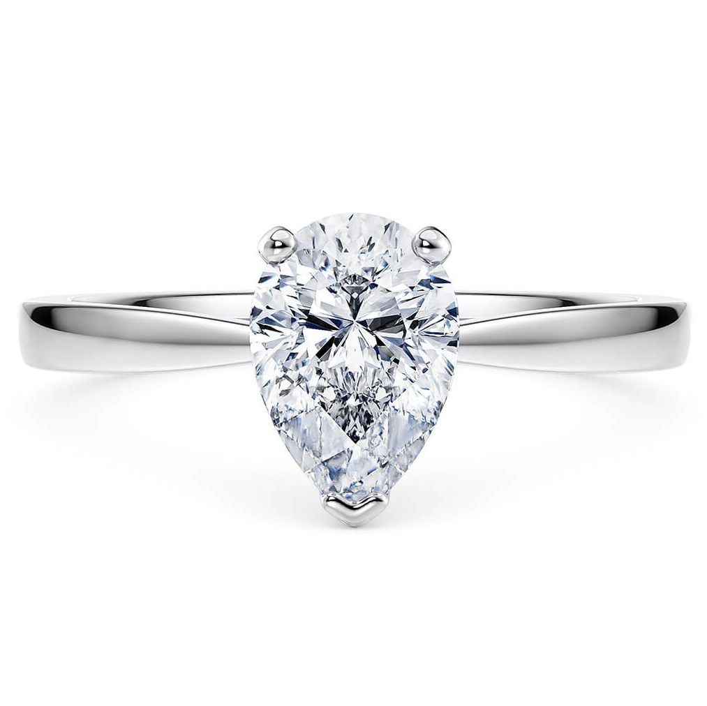 Solitario "Lilly" – Diamante Lab Taglio a Goccia e Montatura in Platino (950)