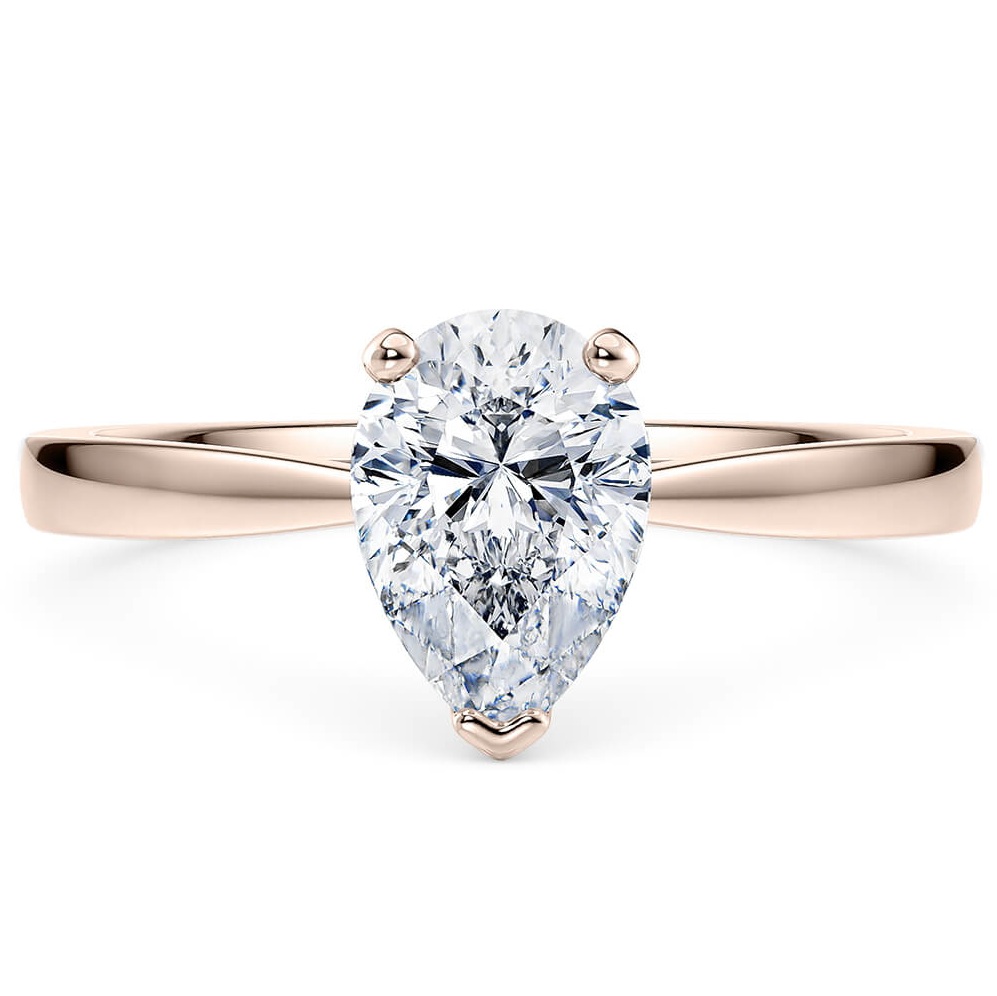 Solitario "Lilly" – Diamante Naturale Taglio a Goccia e Montatura in Oro Rosa 18 kt