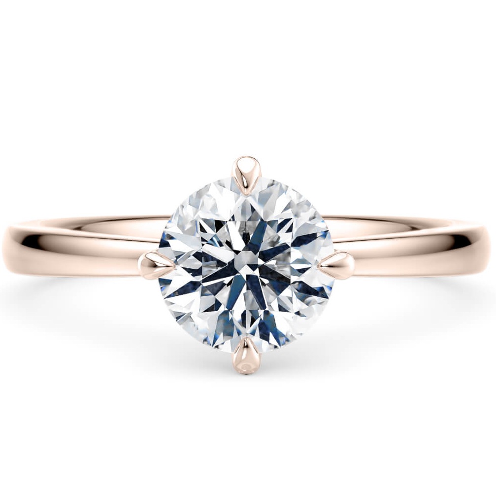 Solitario "Lisa" – Diamante Lab Taglio Rotondo e Montatura in Oro Rosa 18 kt
