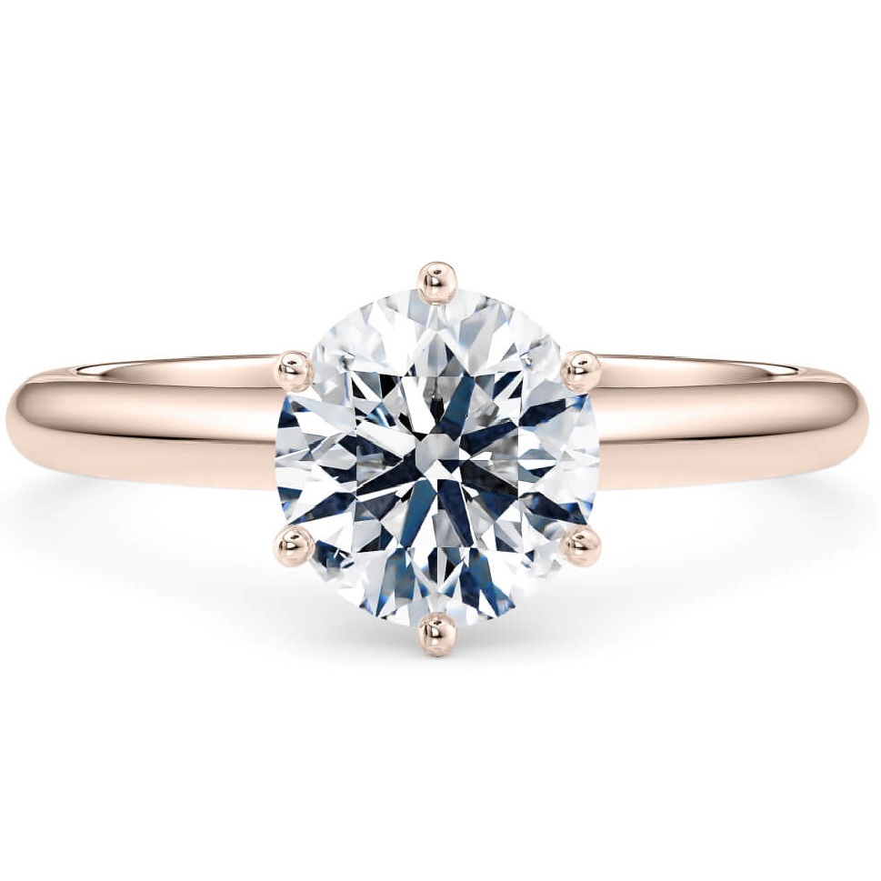 Solitario "Sophia"– Diamante Lab Taglio Rotondo e Montatura in Oro Rosa18 kt (Copia)