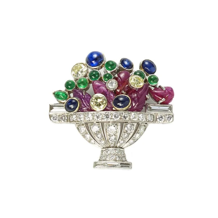 Diamond Jewellery / Luxury Collection - Spilla gran cestino- diamanti naturali